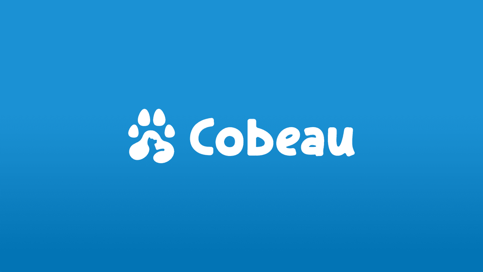 Cobeau logo on blue background